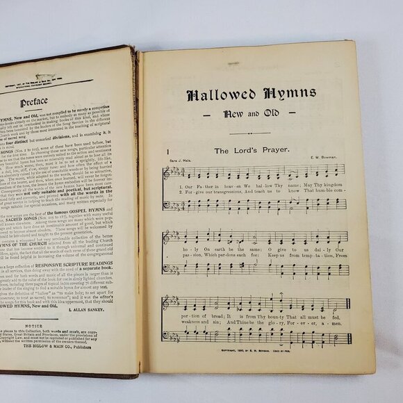 1909 Hallowed Hymns New And Old Gipsy Smiths Choir Special Edition plus membersh - Picture 4 of 8